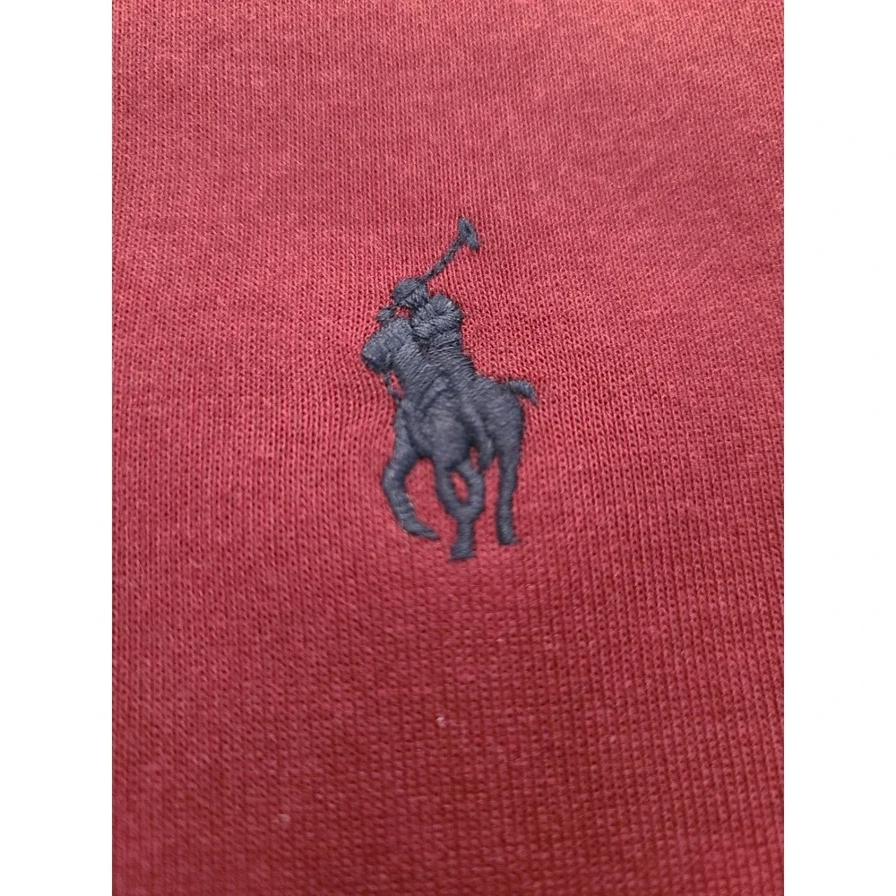 Polo Ralph Lauren Mens Quarter Snap Double Knit Pullover Burgundy Red Medium NWT - Picture 4 of 6